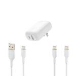 کیت شارژ بلکین کابل USB-C به USB-C + کابل USB-A به USB-C + آد‍‍‍اپتور دوتایی 42W