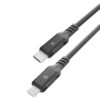 کابل فست شارژ کنفی پاورلوژی 1.2 متری USB-C به Lightning مدل Power Sync Weave رنگ مشکی