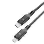 کابل فست شارژ کنفی پاورلوژی 1.2 متری USB-C به Lightning مدل Power Sync Weave رنگ مشکی