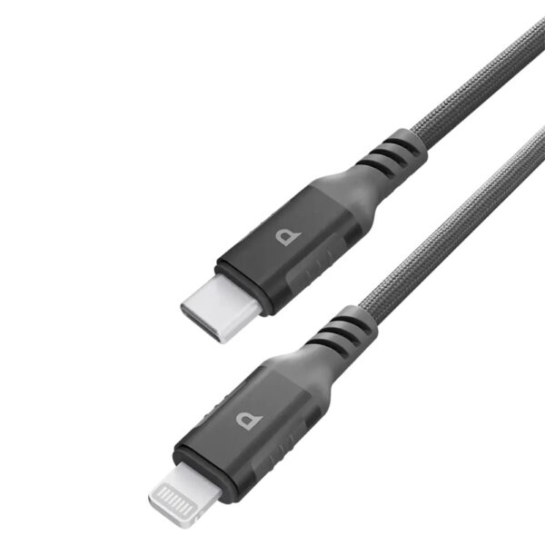 کابل فست شارژ کنفی پاورلوژی 1.2 متری USB-C به Lightning مدل Power Sync Weave رنگ مشکی