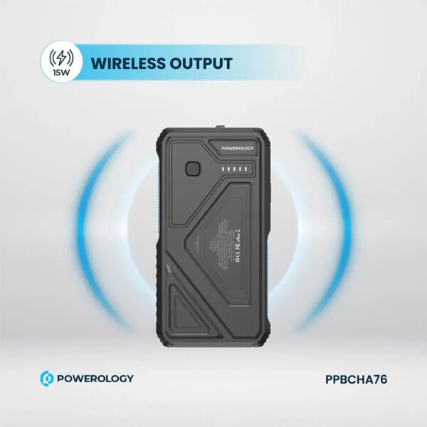 پاوربانک خورشیدی وایرلسی 20000 پاورولوژی Powerology Solar Wireless Charging Power Bank PPBCHA76 - مشکی