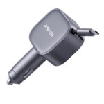 شارژر فندکی انکر 75 وات با کابل تایپ سی مدل A2738 Anker Nano 75W Car Charger | رنگ خاکستری