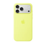 قاب اورجینال اپل آيفون ۱۷ پرو مکس سیلیکونی مدل iPhone 17 Pro Max Silicone Case with MagSafe – Neon Yellow رنگ زرد