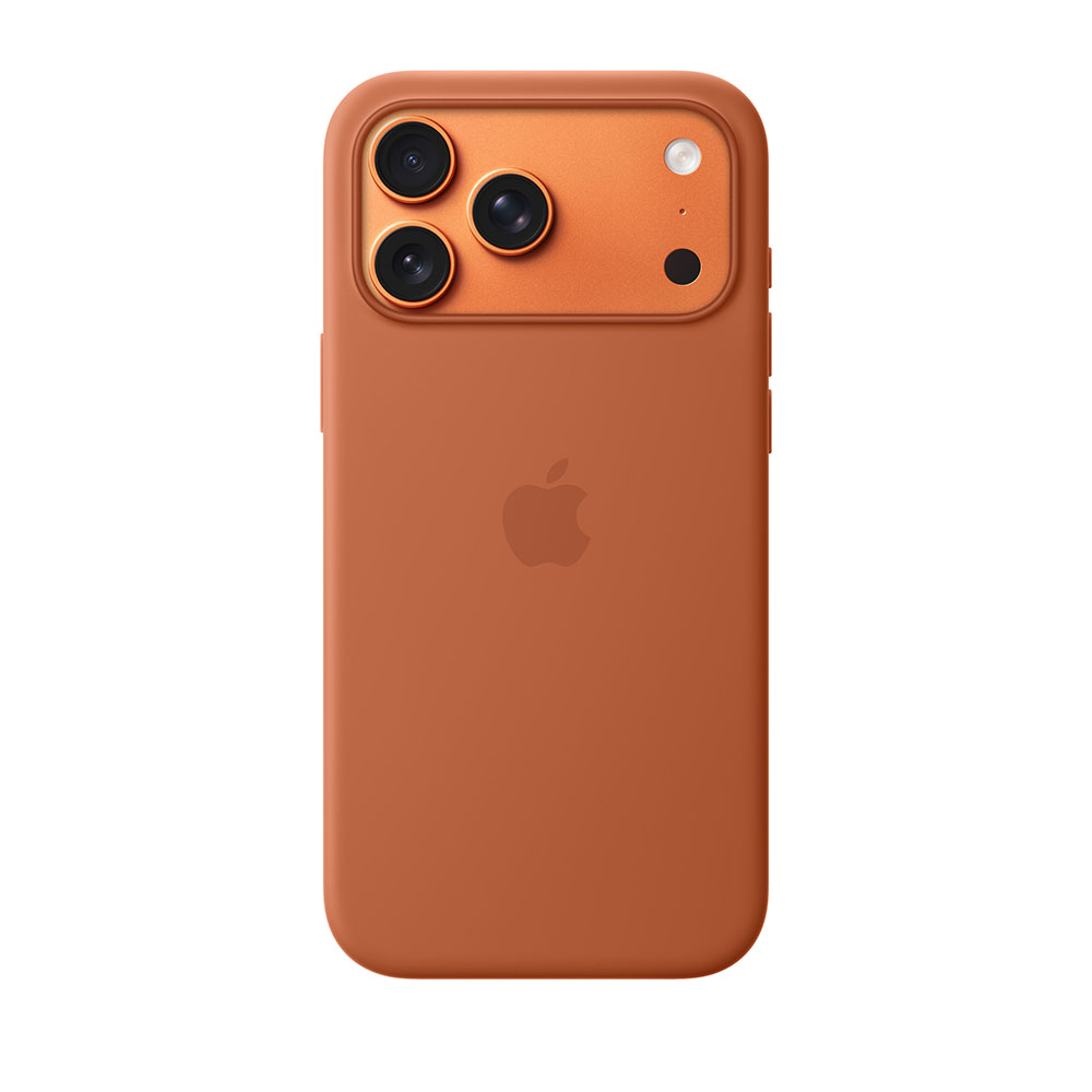 قاب اورجینال اپل آيفون ۱۷ پرو مکس سیلیکونی مدل iPhone 17 Pro Max Silicone Case with MagSafe – Terra Cotta رنگ قهوه ای