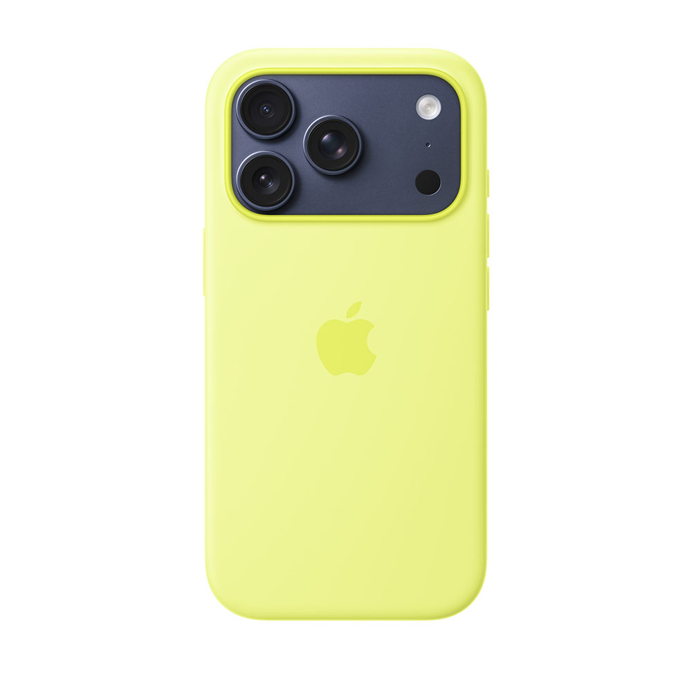 قاب اورجینال اپل آيفون ۱۷ پرو سیلیکونی مدل iPhone 17 Pro Silicone Case with MagSafe – Neon Yellow رنگ زرد