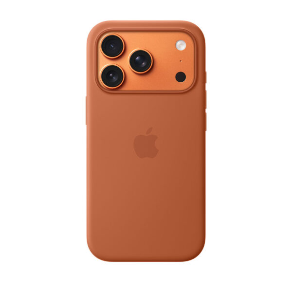 قاب اورجینال اپل آيفون ۱۷ پرو سیلیکونی مدل iPhone 17 Pro Silicone Case with MagSafe – Terra Cotta رنگ قهوه ای