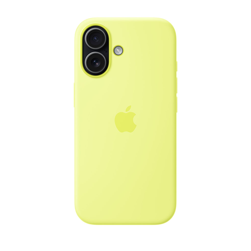 قاب اورجینال اپل آيفون ۱۷ سیلیکونی مدل iPhone 17 Silicone Case with MagSafe – Neon Yellow رنگ زرد