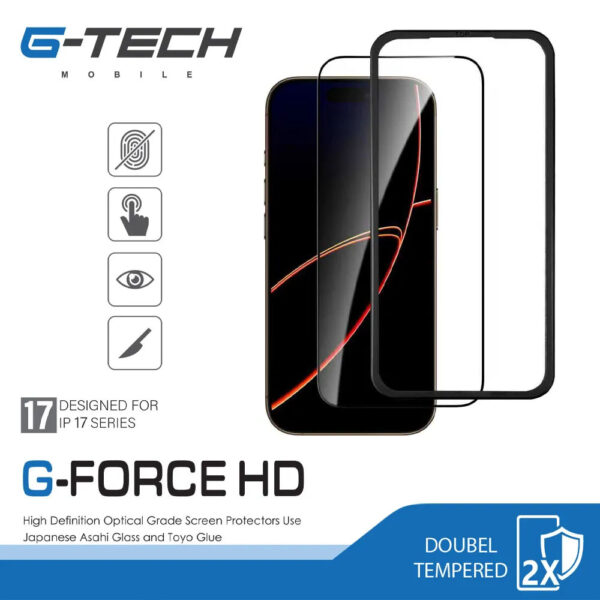 گلس جی تک شفاف برای آیفون سری ۱۷ مدل G-FORCE HD