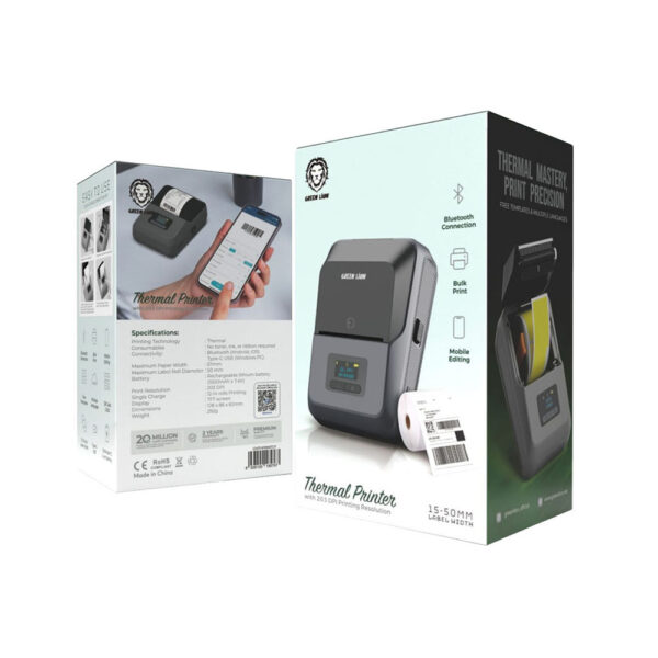 چاپگر حرارتی گرین لاین مدل Green Lion Thermal Printer رنگ خاکستری