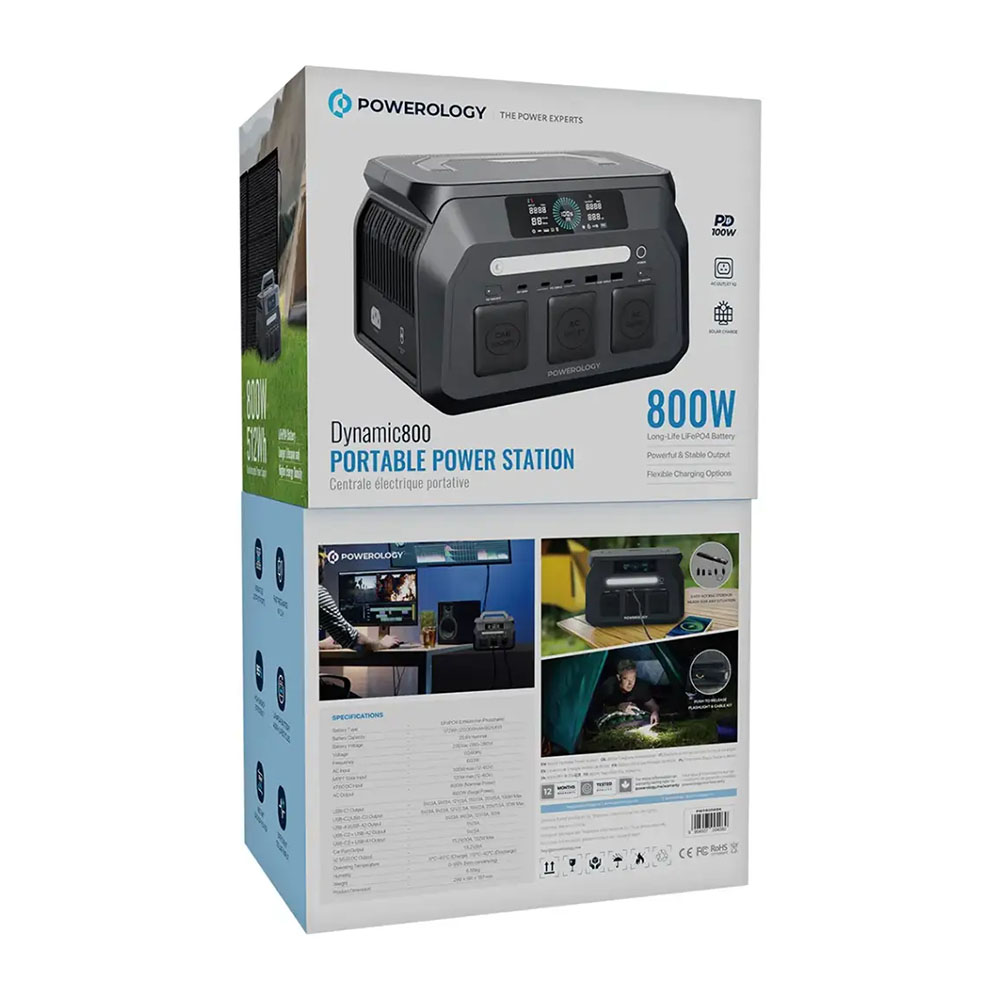 پاور استیشن پاورلوژی Powerology Dynamic800 Portable Power Station 800W رنگ مشکی