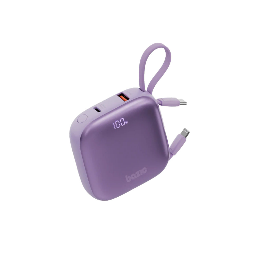 پاور بانک 4 در 1 بزیک 10000 میلی آمپر 20 وات مدل Fusion رنگ بنفش