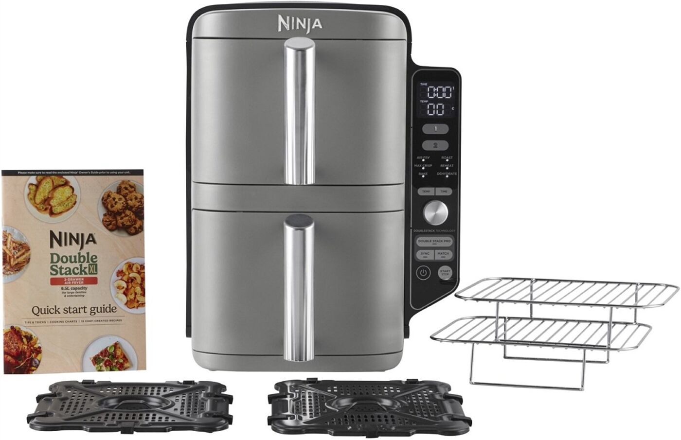 لوازم هواپز و سرخ کن برند نینجا مدل Ninja Double Stack XL Air Fryer SL400 - خاکستری