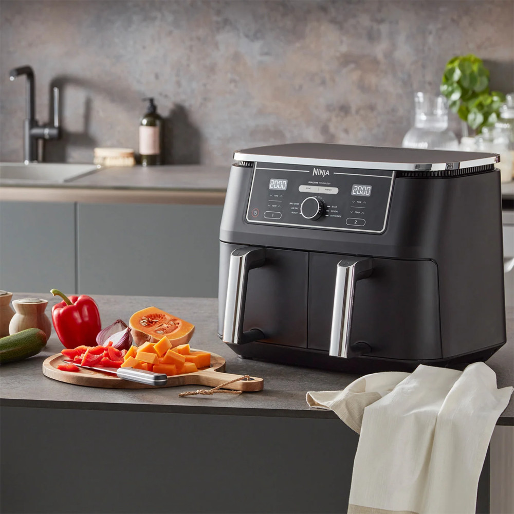 طراخی خاص هواپز و سرخ کن برند نینجا مدل Ninja Foodi MAX Dual Zone Air Fryer AF400 - مشکی