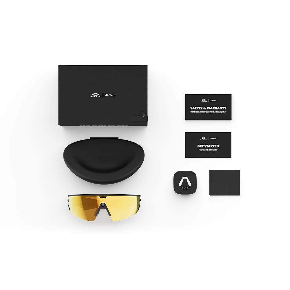 عینک هوشمند اوکلی متا مدل OW8001 Oakley | Meta Vanguard Black/Gold رنگ طلایی مشکی | سایز XL