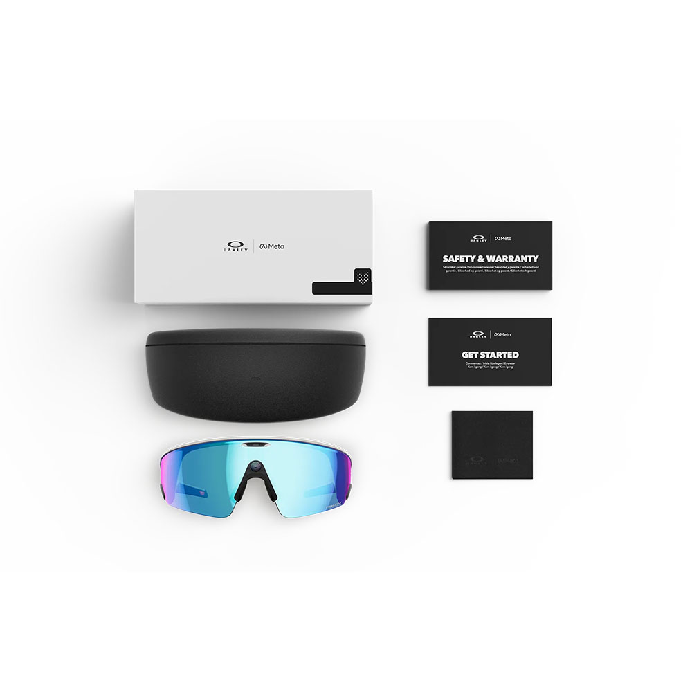 عینک هوشمند اوکلی متا مدل OW8001 Oakley | Meta Vanguard White/Blue رنگ آبی سفید | سایز XL
