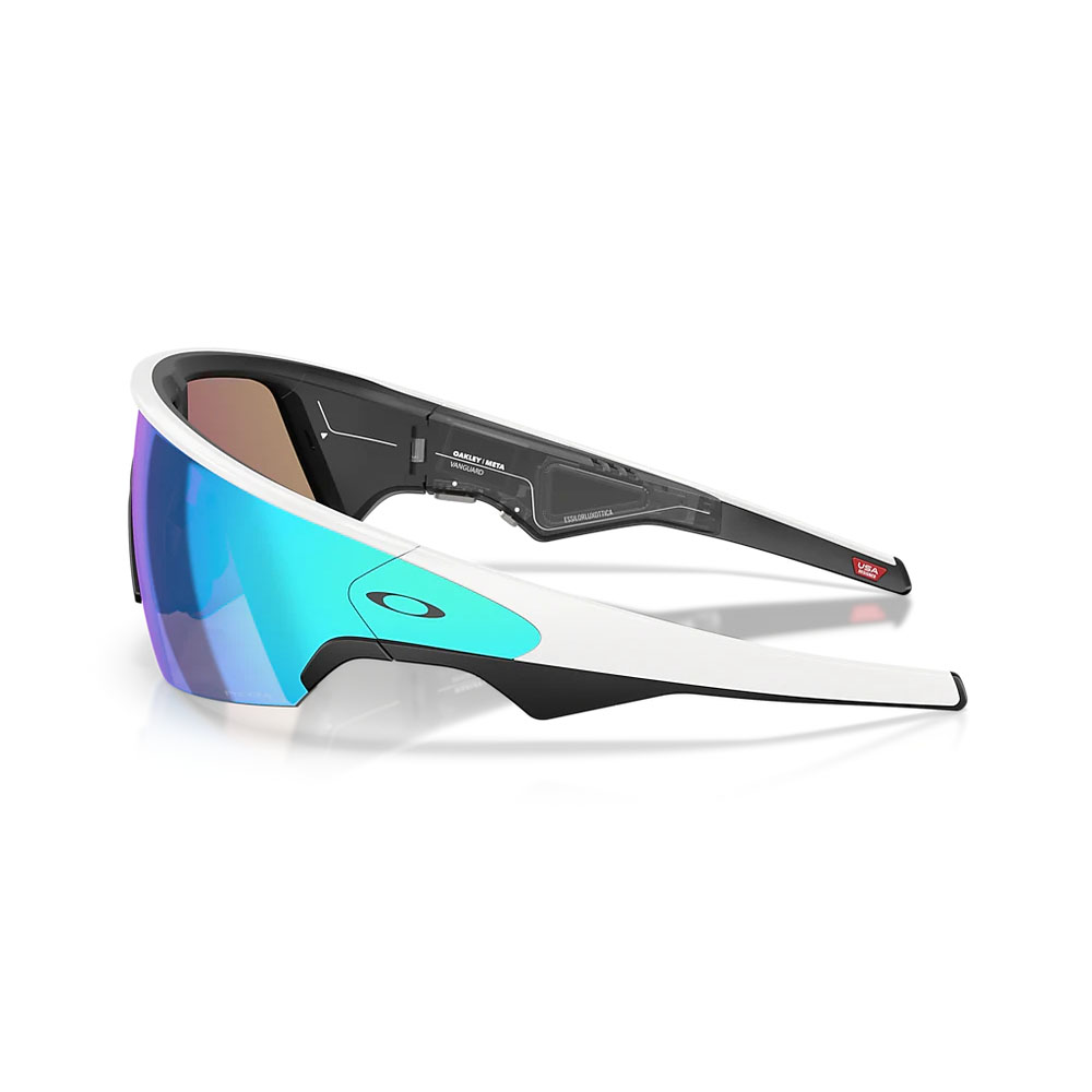 عینک هوشمند اوکلی متا مدل OW8001 Oakley | Meta Vanguard White/Blue رنگ آبی سفید | سایز XL
