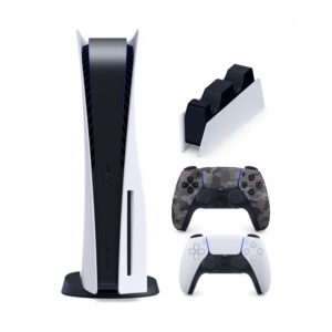 کنسول بازی پلی استیشن 5 فت دست دوم دو دسته به همراه پایه شارژ 1216 | PlayStation 5 standard 1216 با چند بازی