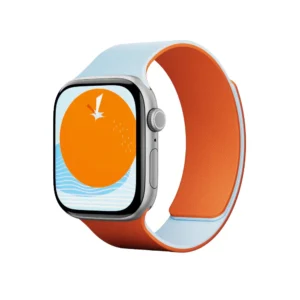 بند دورو اپل واچ برند مافت مدل MOFT Snap Duo Watch Band سایز ۴۴/۴۵/۴۶/۴۹ میلی متر رنگ آبی/نارنجی