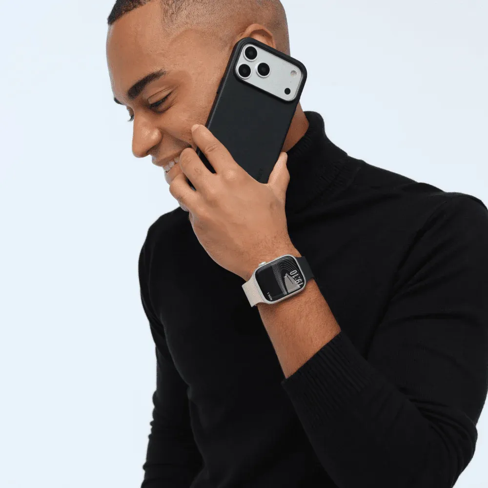بند دورو اپل واچ برند مافت مدل MOFT Snap Duo Watch Band سایز ۳۸/۴۰/۴۱/۴۲ میلی متر رنگ مشکی/کرم