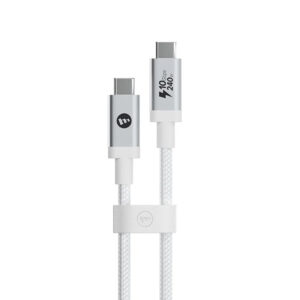 کابل شارژ و انتقال اطلاعات برند موفی مدل Mophie USB 3.2 USB-C TO USB-C 240W | رنگ سفید