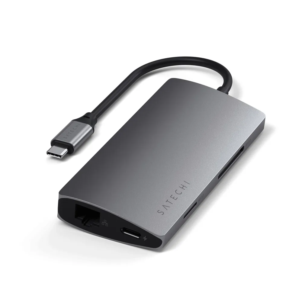 هاب ۸ پورت ساتچی مدل Satechi 8in1 USB-C Multiport 4K رنگ خاکستری