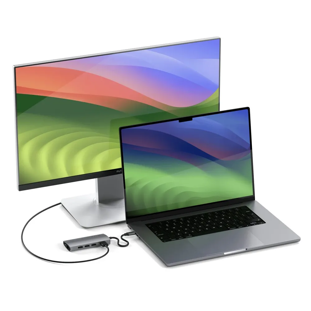 هاب ۸ پورت ساتچی مدل Satechi 8in1 USB-C Multiport 4K رنگ خاکستری