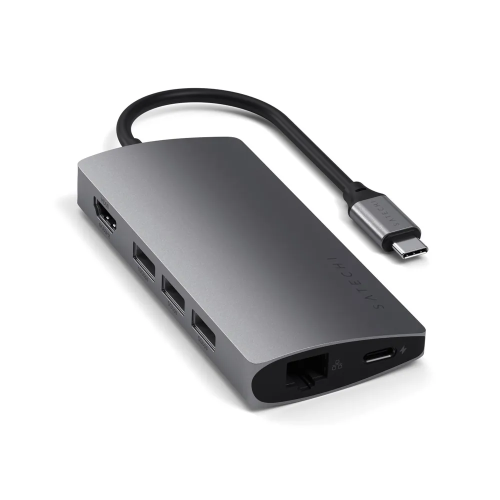 هاب ۸ پورت ساتچی مدل Satechi 8in1 USB-C Multiport 4K رنگ خاکستری