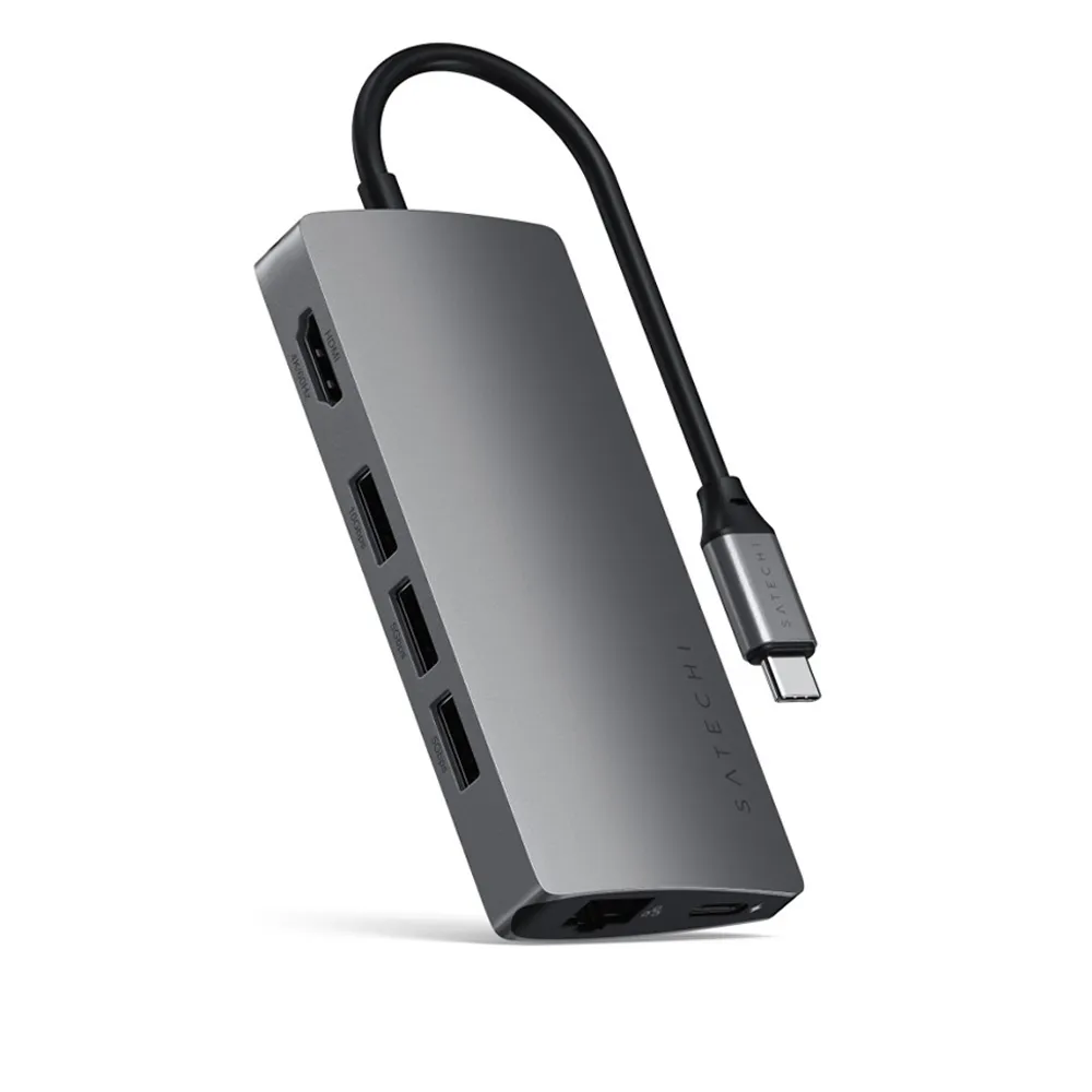 هاب ۸ پورت ساتچی مدل Satechi 8in1 USB-C Multiport 4K رنگ خاکستری