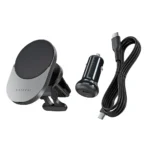 هولدر و شارژر مگ سیف ۲۵ وات همراه با فندکی ساتچی مدل Satechi Qi2 Wireless Car Charger