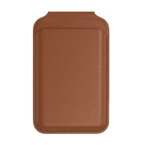 جاکارتی و استند مگ سیف ساتچی مدل Satechi Vegan-Leather Magnetic Wallet Stand رنگ قهوه ای