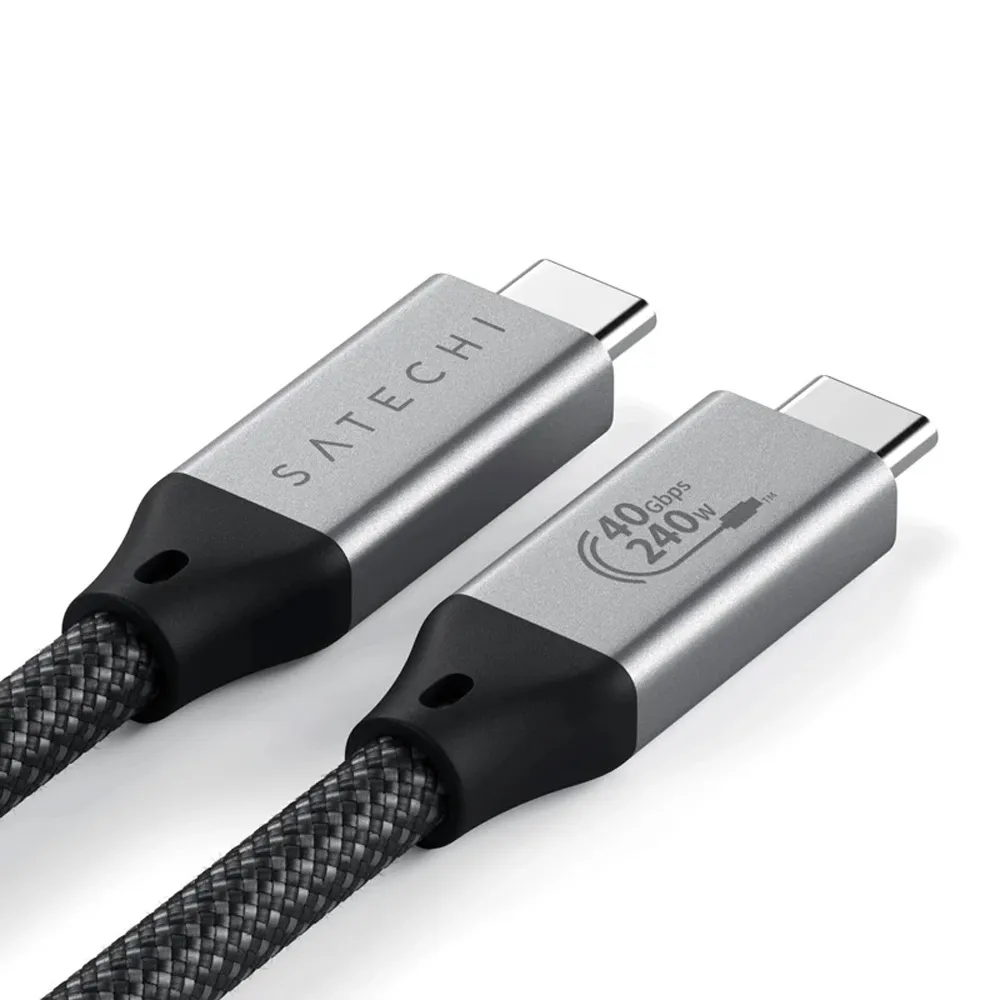 کابل شارژ و انتقال اطلاعات USB-C به USB-C ساتچی Satechi توان 240 وات سرعت 40 گیگابایت در ثانیه طول 1.2 متر (USB4)