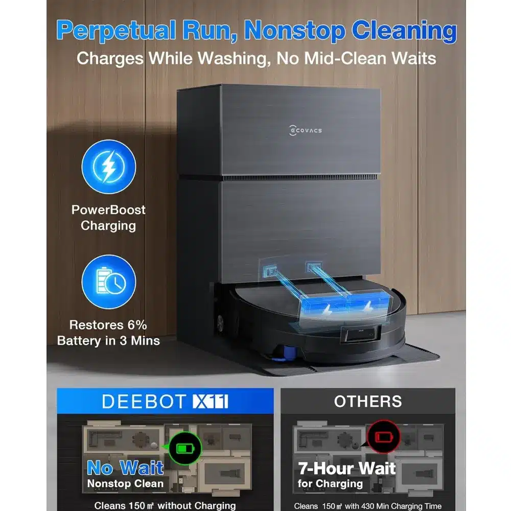 جارو رباتیک اکووکس مدل Ecovax Deebot X11 Pro Omni رنگ مشکی