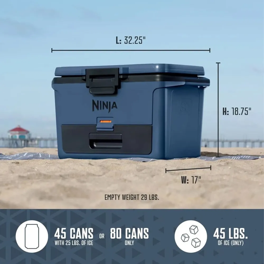 یخچال مسافرتی نینجا مدل Ninja FrostVault 50QT Hard Cooler with Cold Dry Zone FB151 رنگ آبی