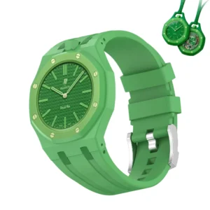 ساعت سواچ x آدومارس پیگه مدل Swatch x Audemars Piguet Royal Pop - GREEN EIGHT به همراه بند سیلیکونی
