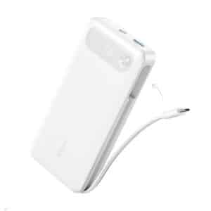 پاور بانک انکر ۲۰۰۰۰ میلی آمپر ۸۷ وات مدل Anker Power Bank Built-In USB-C Cable A1383 رنگ مشکی