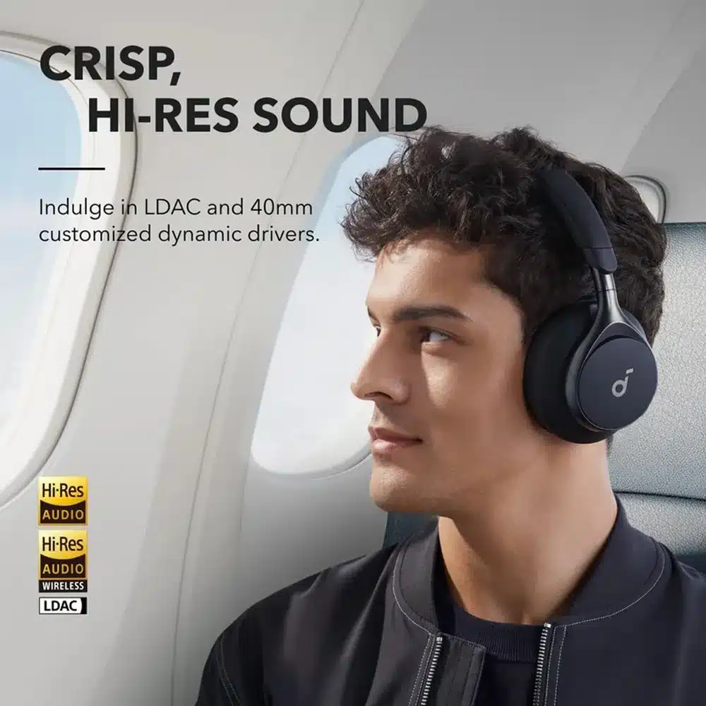 هدفون بلوتوثی انکر مدل Anker soundcore space one A3035 رنگ کرم