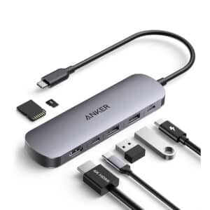 هاب ۷ پورت انکر مدل Anker USB C Hub 7-in-1 Multi-Port A83D2 رنگ نقره ای