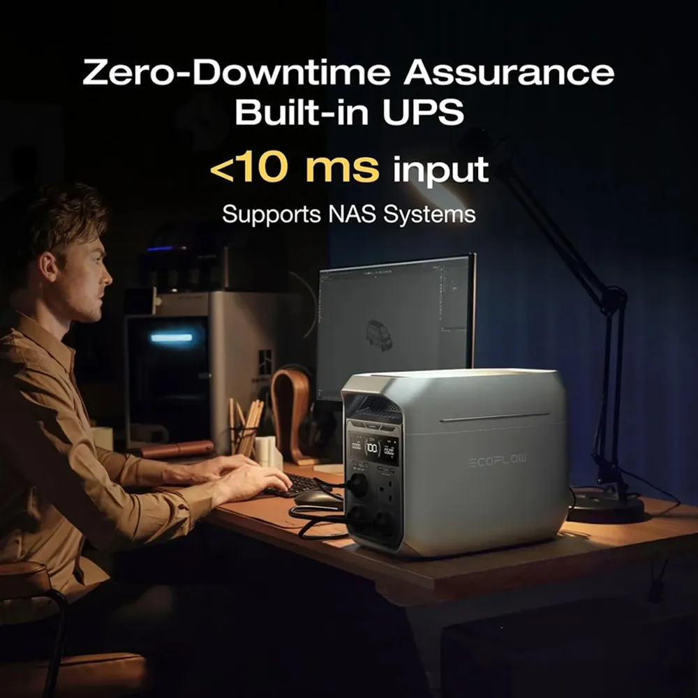 پاور استیشن اکوفلو مدل EcoFlow Delta 3 Max ظرفیت ۲۰۴۸ واتساعت توان خروجی ۴۸۰۰ وات