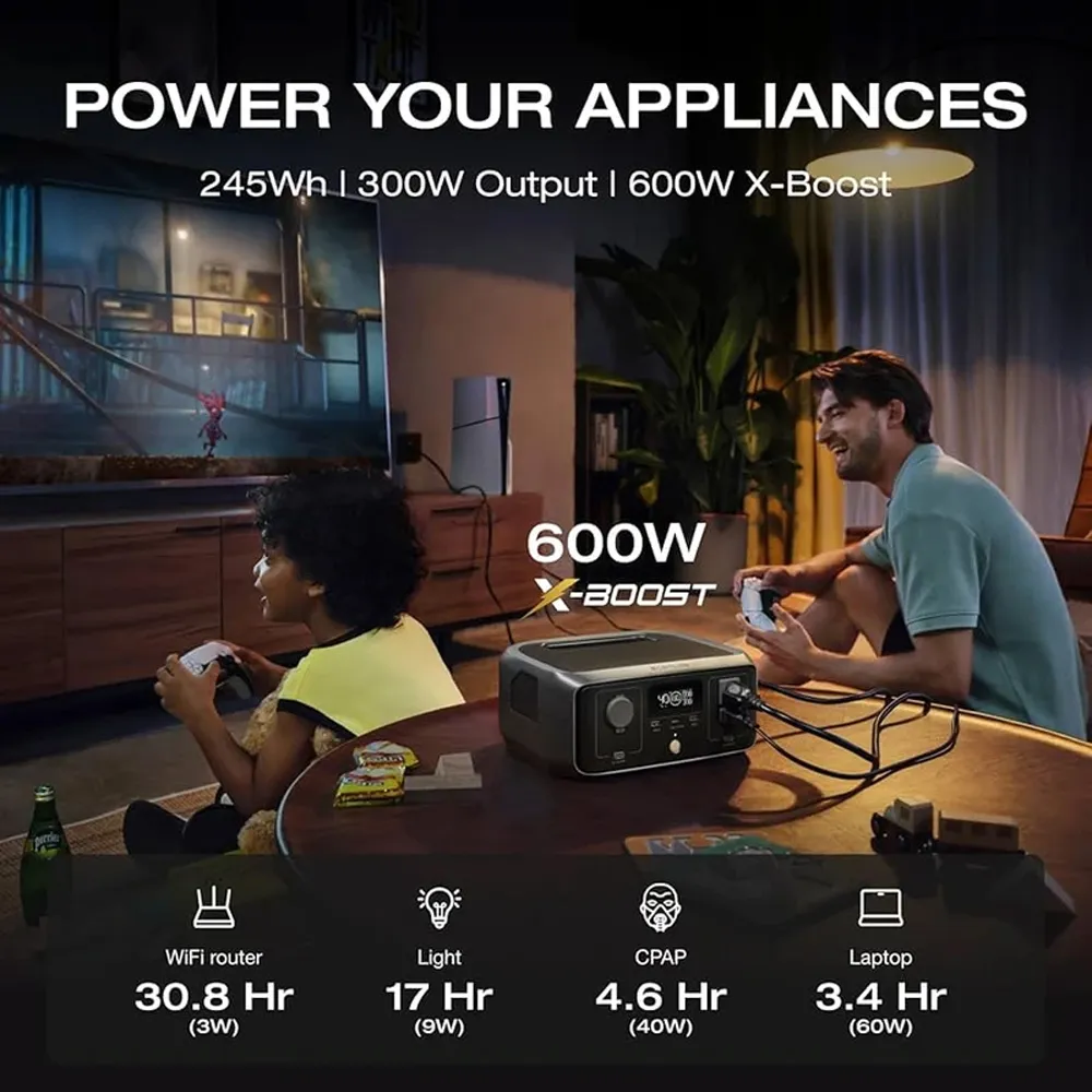 پاور استیشن اکوفلو مدل EcoFlow River 3 ظرفیت ۲۴۵ واتساعت توان خروجی ۳۰۰ وات
