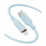 کابل شارژ USB-C به لایتنینگ ۱ متری انکر مدل Anker Suprisingly soft A8662 رنگ آبی