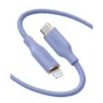 کابل شارژ USB-C به لایتنینگ ۱ متری انکر مدل Anker Suprisingly soft A8662 رنگ بنفش