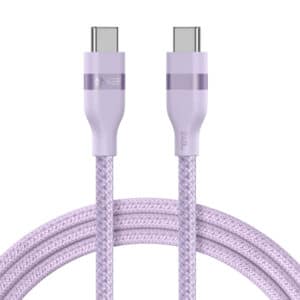 کابل شارژ و انتقال داده ۱ متری USB-C به USB-C انکر مدل Anker Ultra Soft Cable 240W A82E2 رنگ یاسی