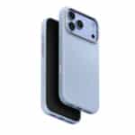 قاب آيفون ۱۸ پرومکس یونیک مدل Uniq Lyden Vegan Leather Case رنگ آبی (Frost Blue)