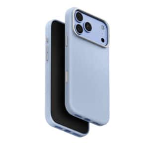 قاب آيفون ۱۸ پرومکس یونیک مدل Uniq Lyden Vegan Leather Case رنگ آبی (Frost Blue)