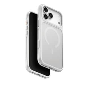قاب آيفون ۱۸ پرو یونیک مدل Uniq Veren Frosted Shield Case رنگ سفید مات (Chalk Frost)