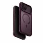 قاب آيفون ۱۸ پرو یونیک مدل Uniq Veren Frosted Shield Case رنگ زرشکی (Burgundy Frost)