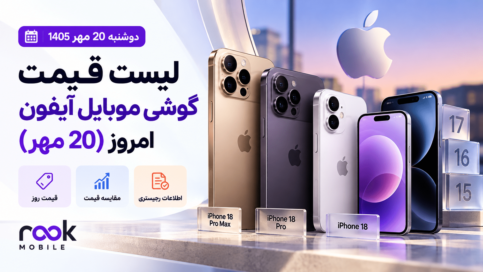 قیمت گوشی موبایل آیفون امروز 20 مهر
