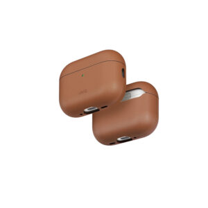 کاور ایرپاد پرو 3 یونیک مدل Uniq Lyden Vex Premium Leatherette Case for AirPods Pro 3rd Gen رنگ قهوه ای (Caramel)