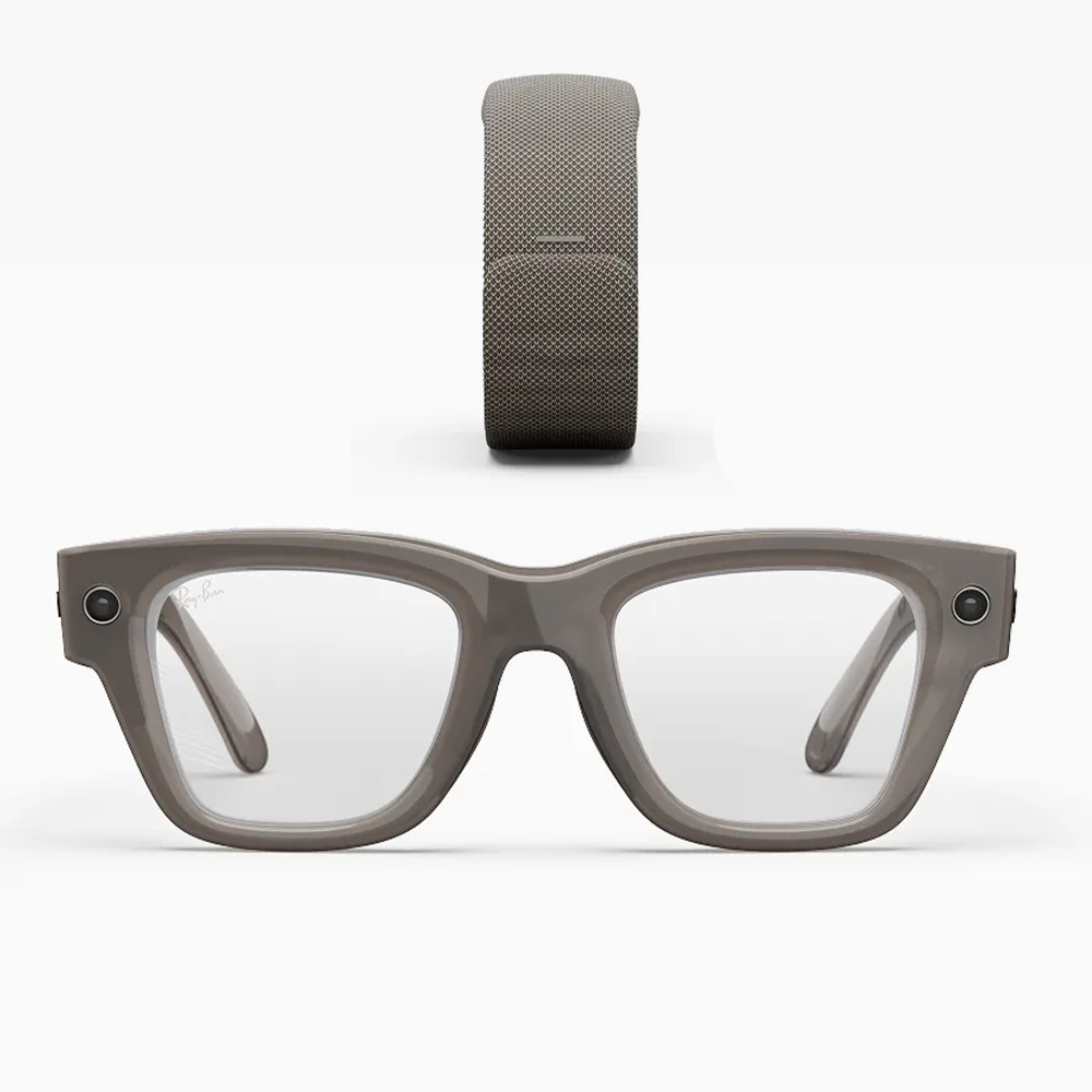عینک هوشمند متا ریبن دیسپلی دست دوم همراه دستبند Meta Neural Band مدل Meta Ray-Ban Display Polished Sand Clear/Grey سایز 2