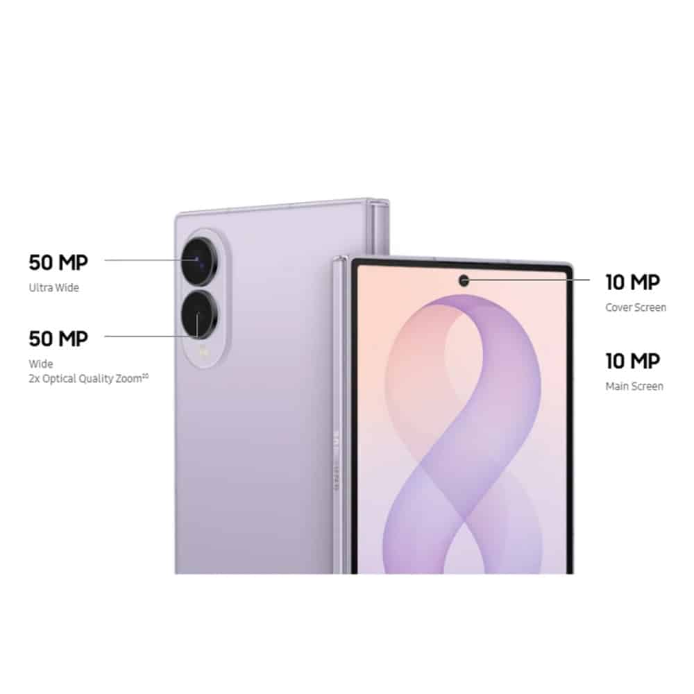 گوشی موبایل سامسونگ Samsung Galaxy Z Fold 8 رنگ یاسی (Lavender) حافظه ۲۵۶ گیگابایت رم ۱۲ گیگابایت دو سیم کارت با رجیستری مسافری
